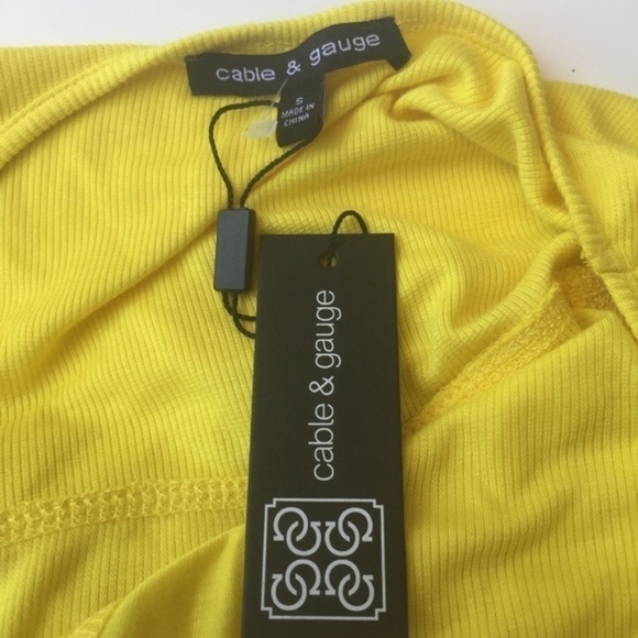 NWT Cable and Gauge Flare Top Yellow S - Picture 4 of 5